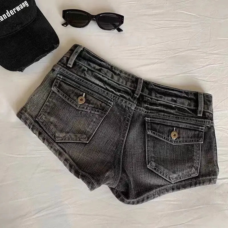 Midnight Low-Rise Denim Shorts