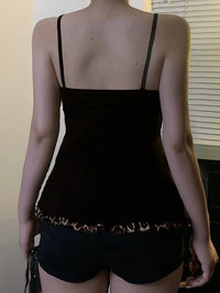 Leopard Lace-Up Crop Tank