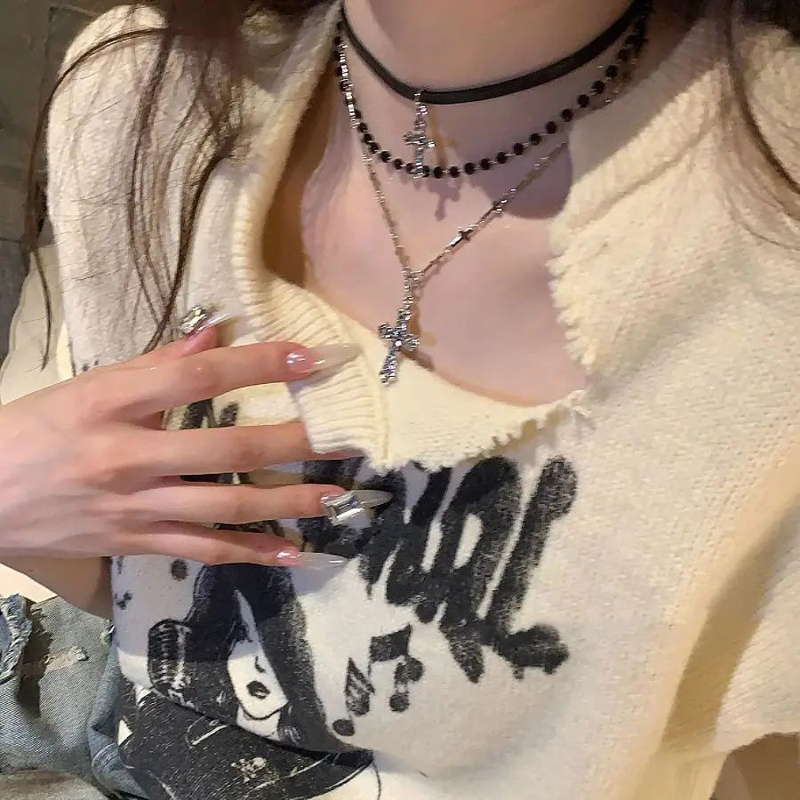 Gothic Cross Layered Necklace