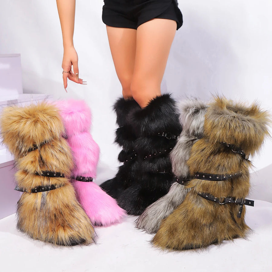 Snow Bunny Y2K Fur Boots