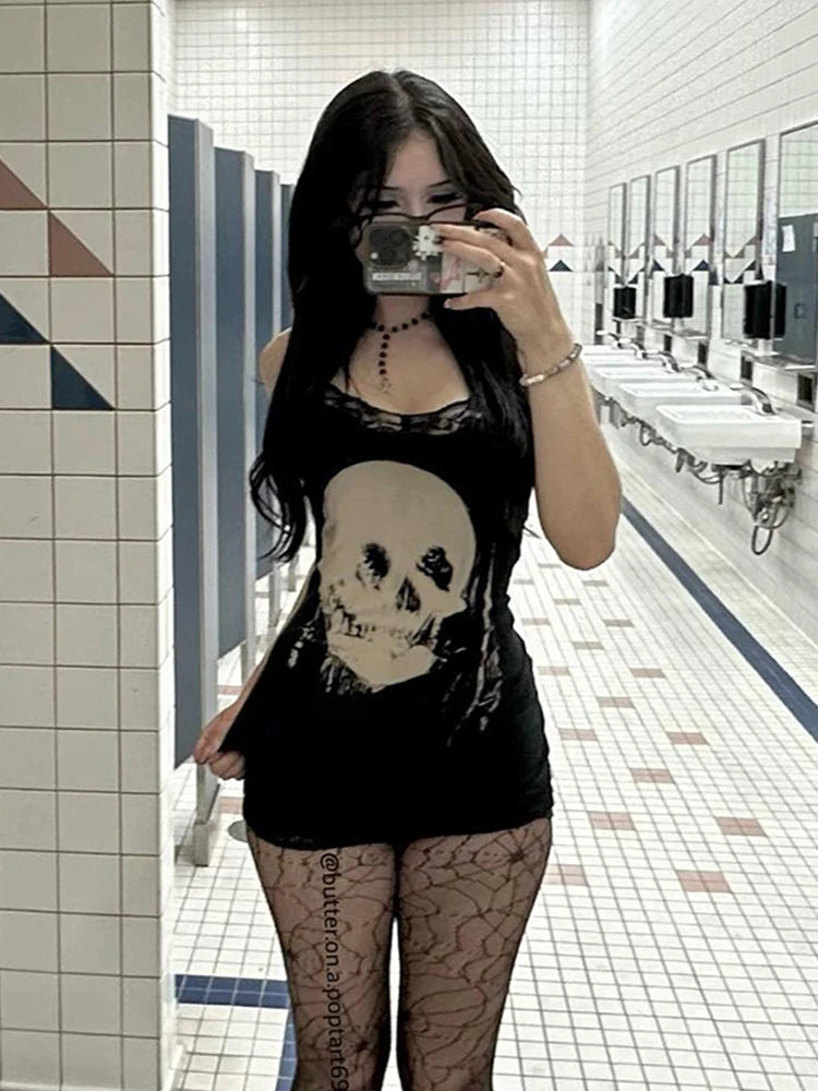Cyber Skull Bodycon Dress