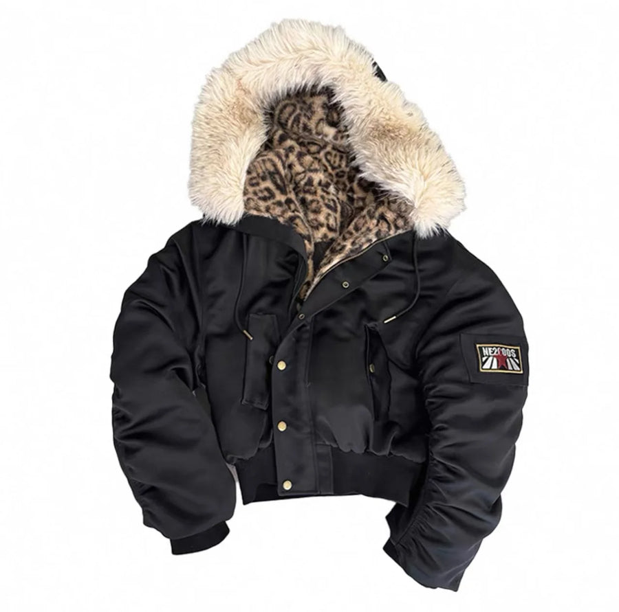 Leopard Riot Y2K Plush Jacket