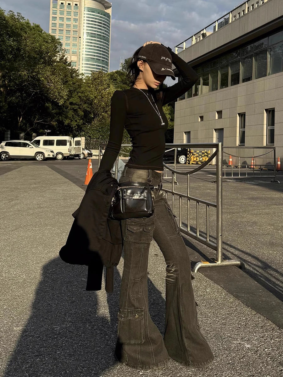 Low-Rise Grunge Siren Cargo Jeans
