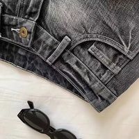 Midnight Low-Rise Denim Shorts