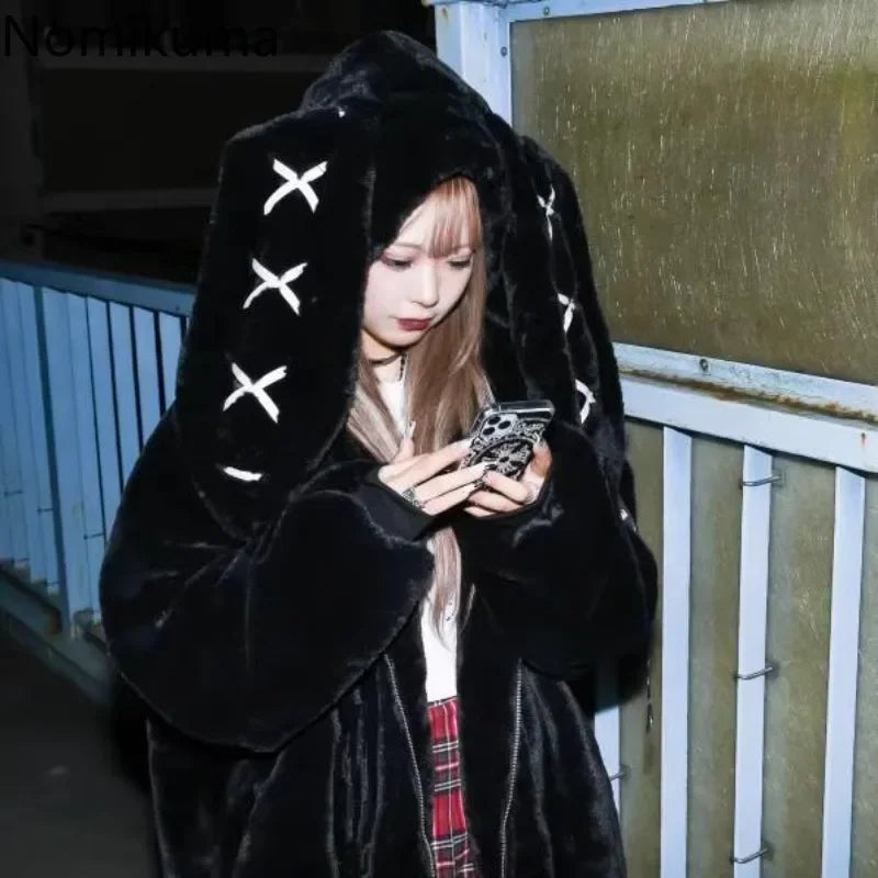 Punk Bunny Y2K Furry Jacket
