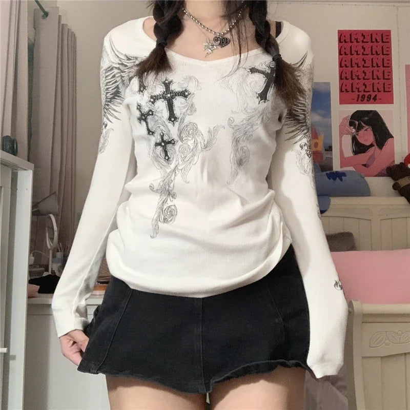 Fallen Angel Y2K Long-Sleeve Tee
