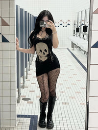 Cyber Skull Bodycon Dress