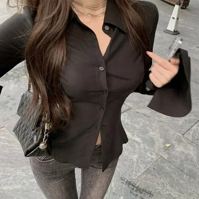 Soft Siren Flare-Sleeve Blouse