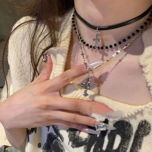 Gothic Cross Layered Necklace