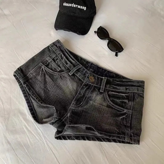Midnight Low-Rise Denim Shorts