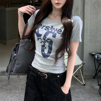 Skew-Collar Letter Tee