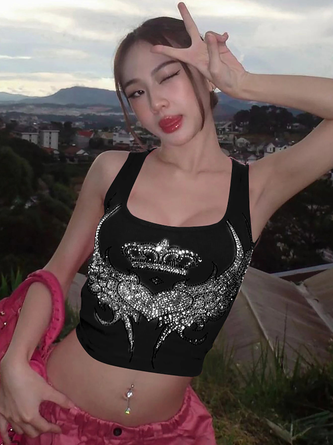 Party Club Pink Crop