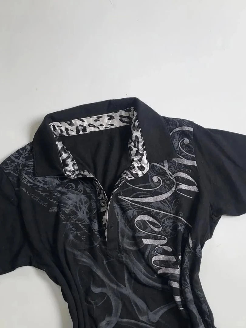 Goth Polo Crop Tee