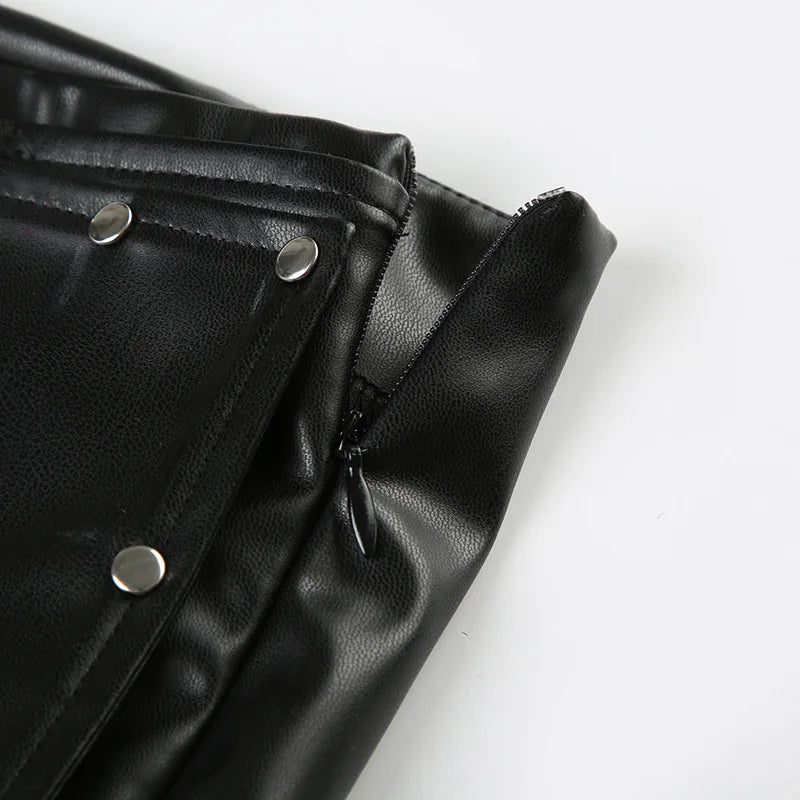 Spice Girl Rivet Low-Rise Leather Shorts