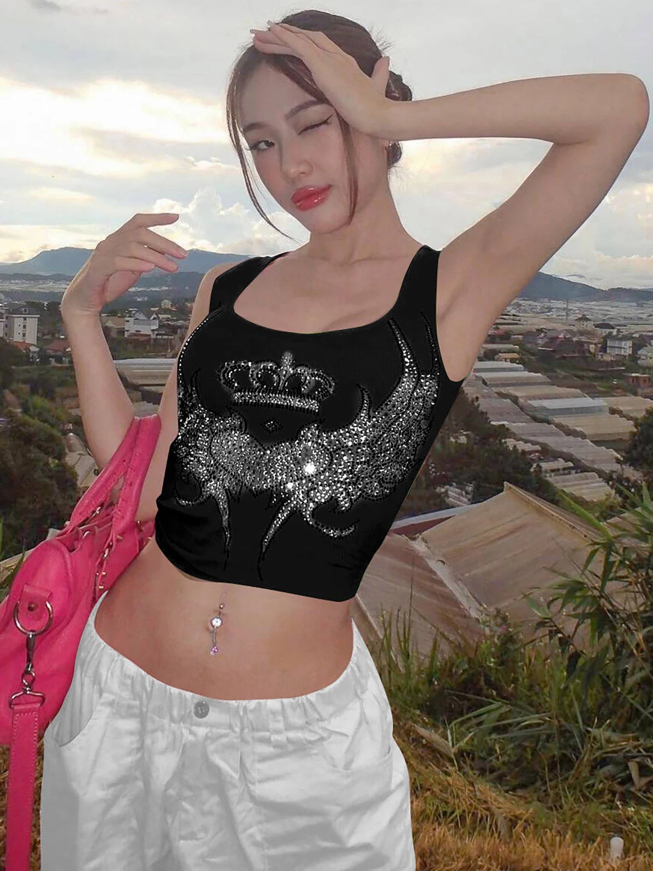 Party Club Pink Crop