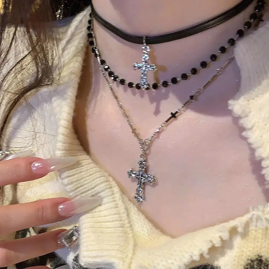 Gothic Cross Layered Necklace