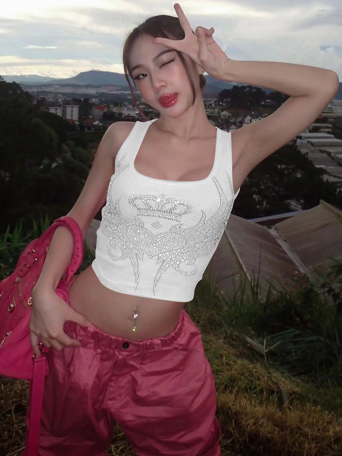 Party Club Pink Crop