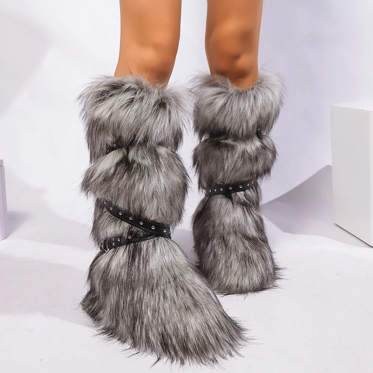 Snow Bunny Y2K Fur Boots