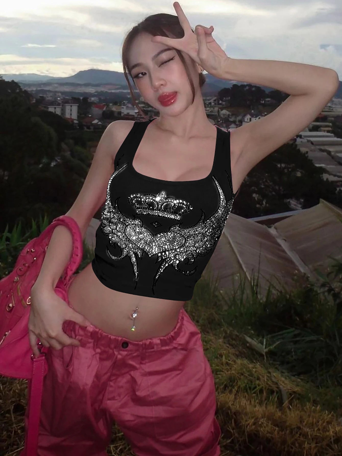 Party Club Pink Crop