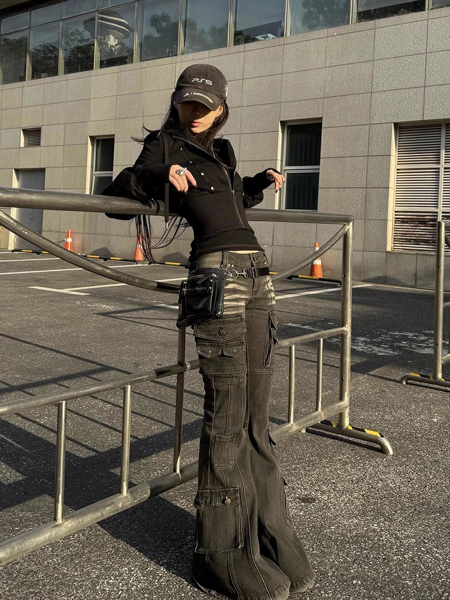 Low-Rise Grunge Siren Cargo Jeans