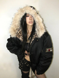 Leopard Riot Y2K Plush Jacket