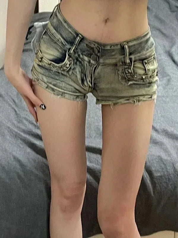 Low-Rise Denim Shorts