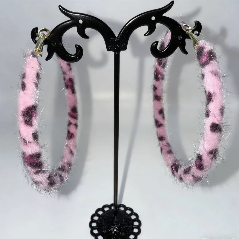 Pink Leopard Y2K Chaos Earrings
