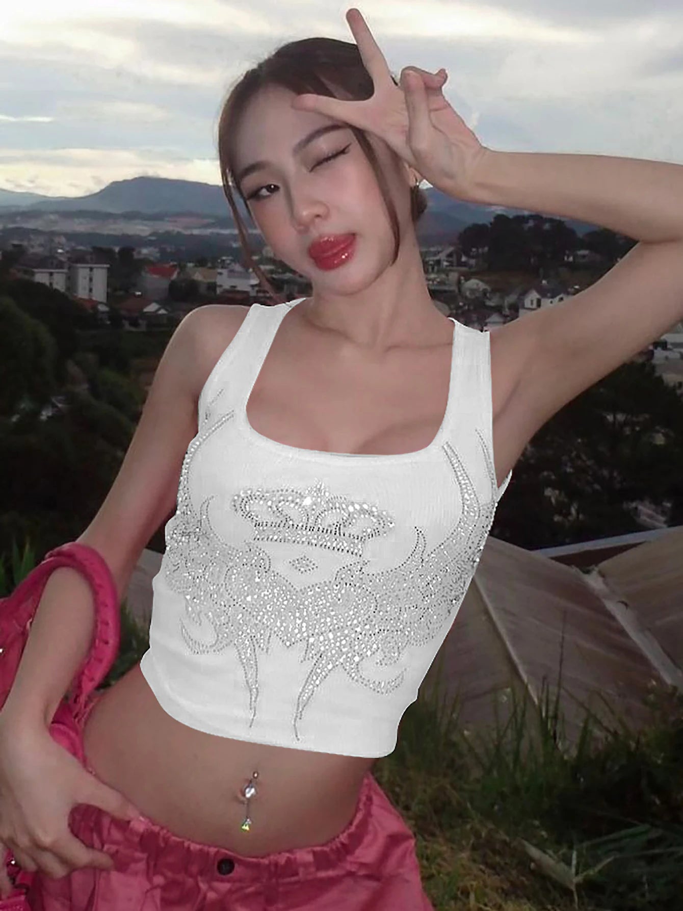 Party Club Pink Crop