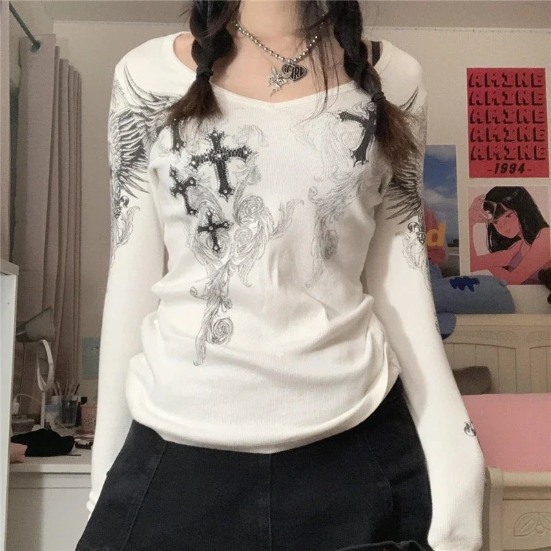 Fallen Angel Y2K Long-Sleeve Tee