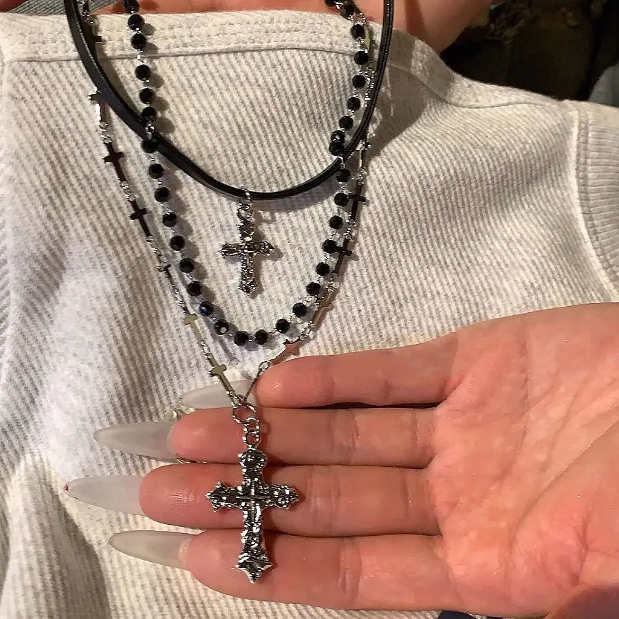 Gothic Cross Layered Necklace
