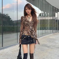 Japanese Trashy Leopard Ruffle Top