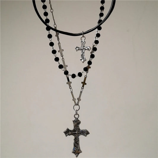 Gothic Cross Layered Necklace