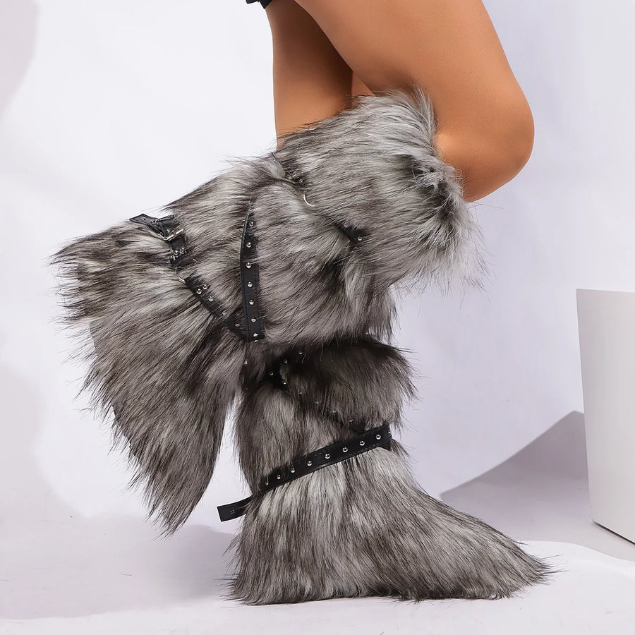 Snow Bunny Y2K Fur Boots