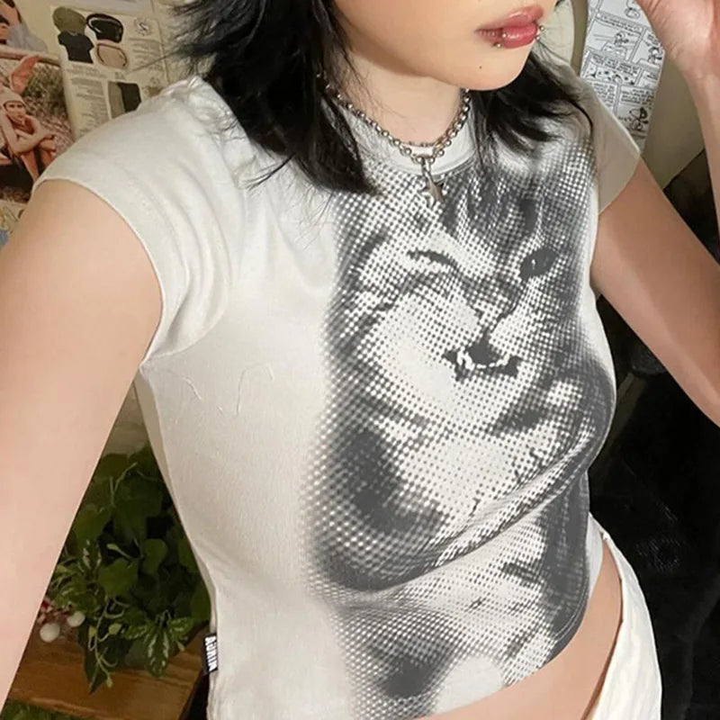 Harajuku Animal Print Baby Tee