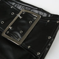 Spice Girl Rivet Low-Rise Leather Shorts