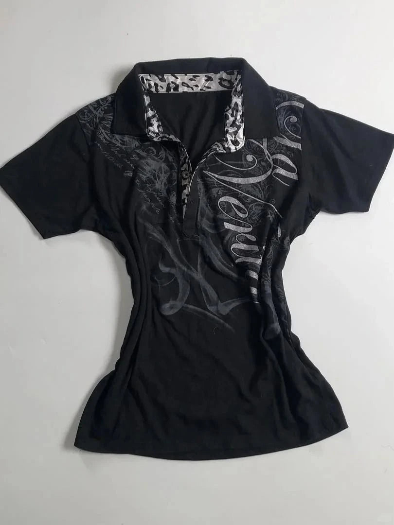 Goth Polo Crop Tee