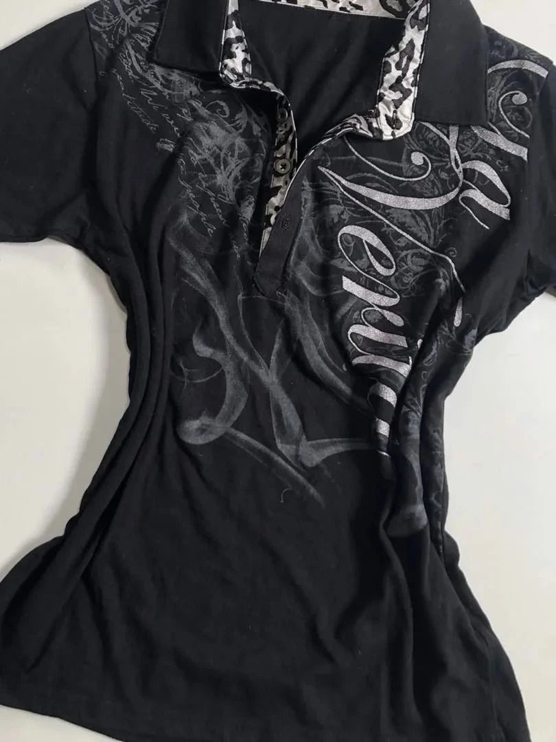 Goth Polo Crop Tee