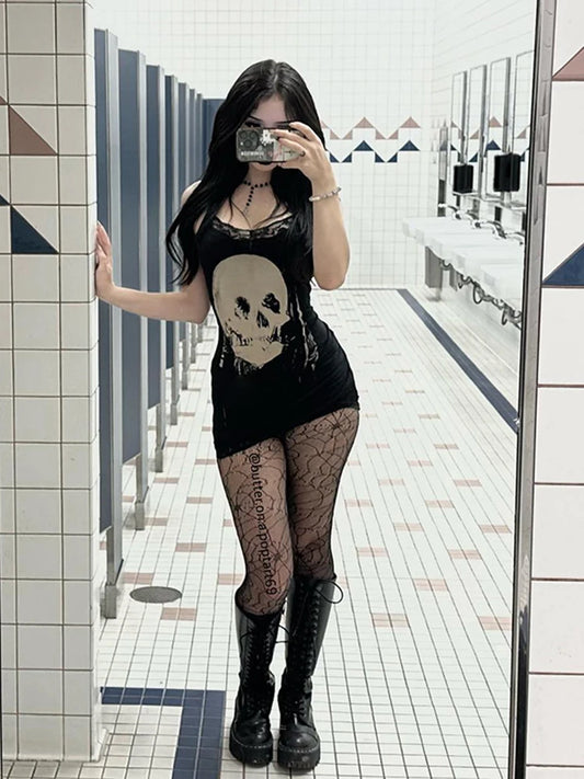 Cyber Skull Bodycon Dress