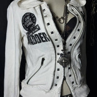 Dark Y2K Skull Zip-Up Hoodie