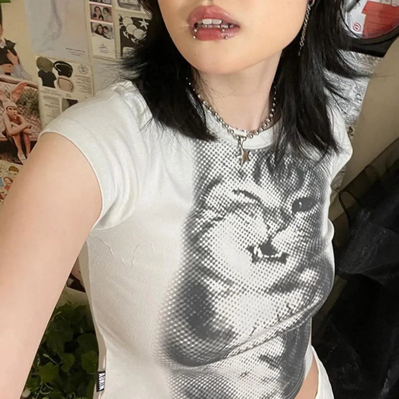 Harajuku Animal Print Baby Tee