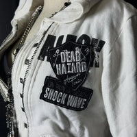 Dark Y2K Skull Zip-Up Hoodie