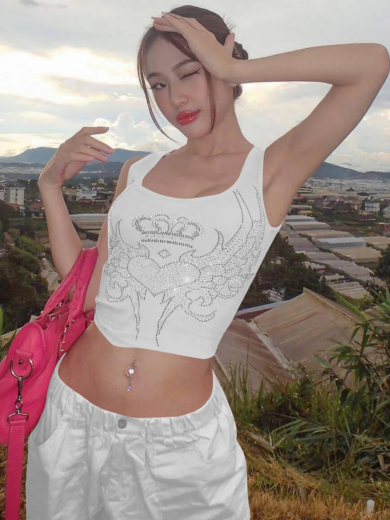 Party Club Pink Crop