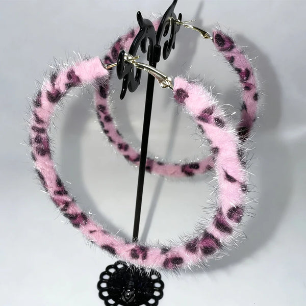 Pink Leopard Y2K Chaos Earrings